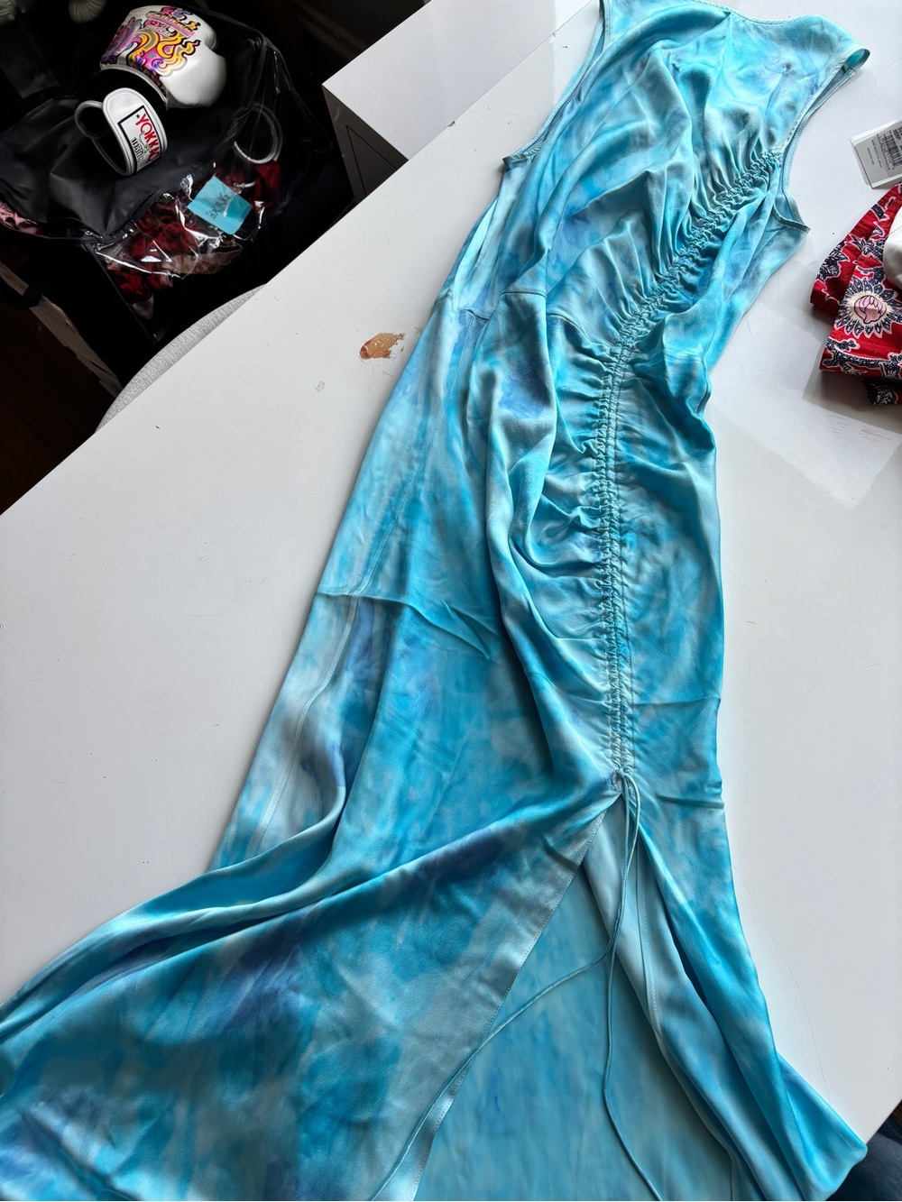 Alexandra Alonso Rojas Sky Blue Tie-Dye Maxi Dress